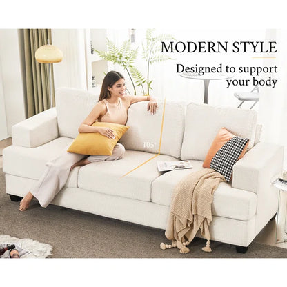 3 Seater Sofa: Paier 89" Upholstered Deep Seat 3 Seater Sofa
