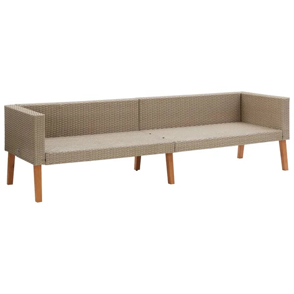 3 Seater Sofa: Patio Sofa with Cushions Poly Rattan