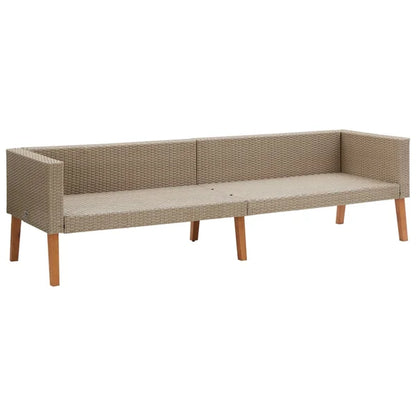3 Seater Sofa: Patio Sofa with Cushions Poly Rattan