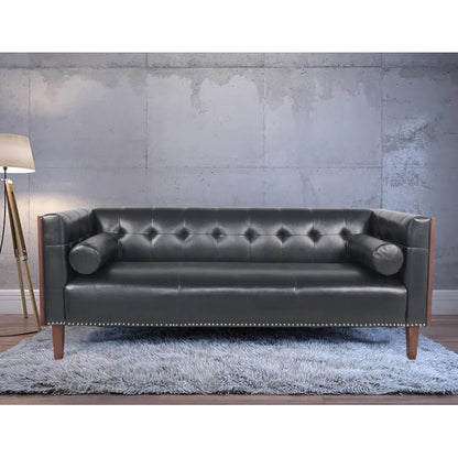 3 Seater Sofa Set: 76.37'' Vegan Leather Sofa