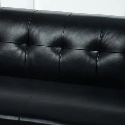 3 Seater Sofa Set: 76.37'' Vegan Leather Sofa