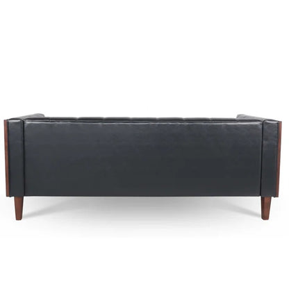 3 Seater Sofa Set: 76.37'' Vegan Leather Sofa