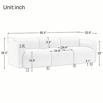 3 Seater Sofa Set: 85.4'' Upholstered Sofa