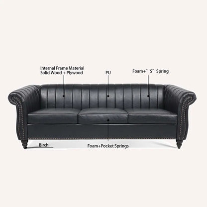3 Seater Sofa Set: Acerra PU 83.46'' Reception Sofa