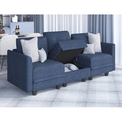 3 Seater Sofa: Tomario 85" Upholstered 3 - Seater Sofa With Storage