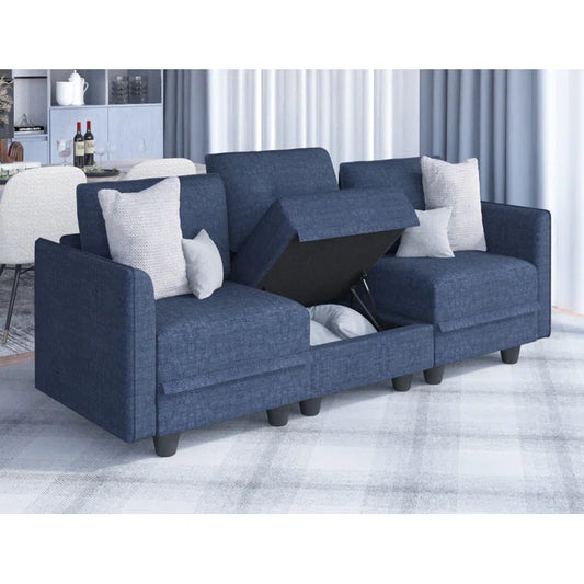 3 Seater Sofa: Tomario 85" Upholstered 3 - Seater Sofa With Storage