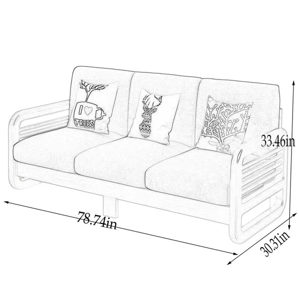 3 Seater Sofa: Waldschmidt 78.74'' Upholstered Sofa