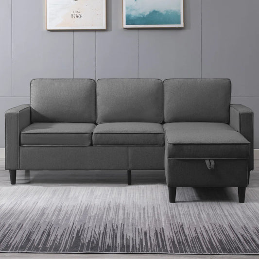 Luxury Sofa Sets: 3-Piece Cotton Blend Sofa, Loveseat & Storage Ottoman