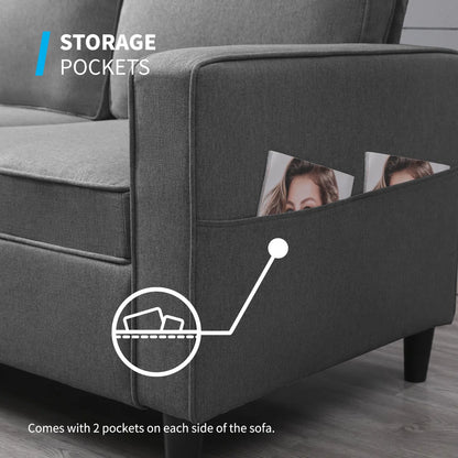 Luxury Sofa Sets: 3-Piece Cotton Blend Sofa, Loveseat & Storage Ottoman