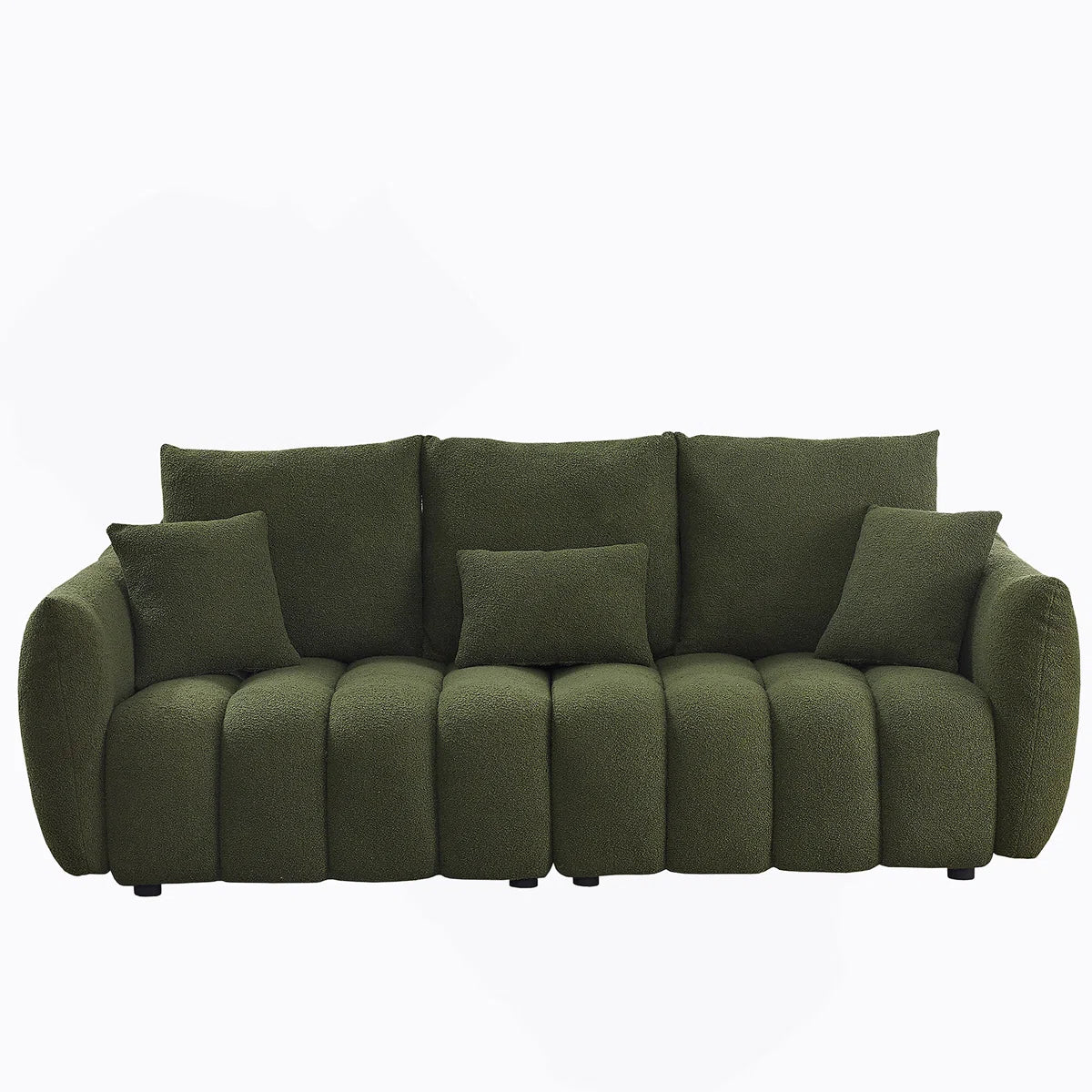 7 Seater Sofa Set:  Modern 3+3 Seater Teddy Fabric Living Room Sofa