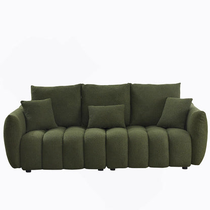 7 Seater Sofa Set:  Modern 3+3 Seater Teddy Fabric Living Room Sofa