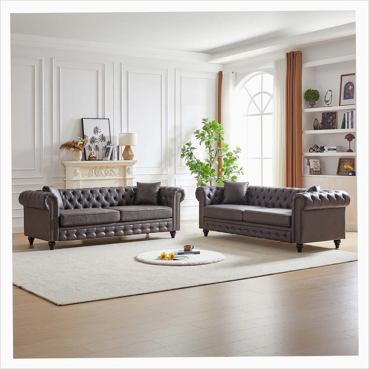 7 Seater Sofa Set: 3+3 Combo Modern Sofa with Solid Wood