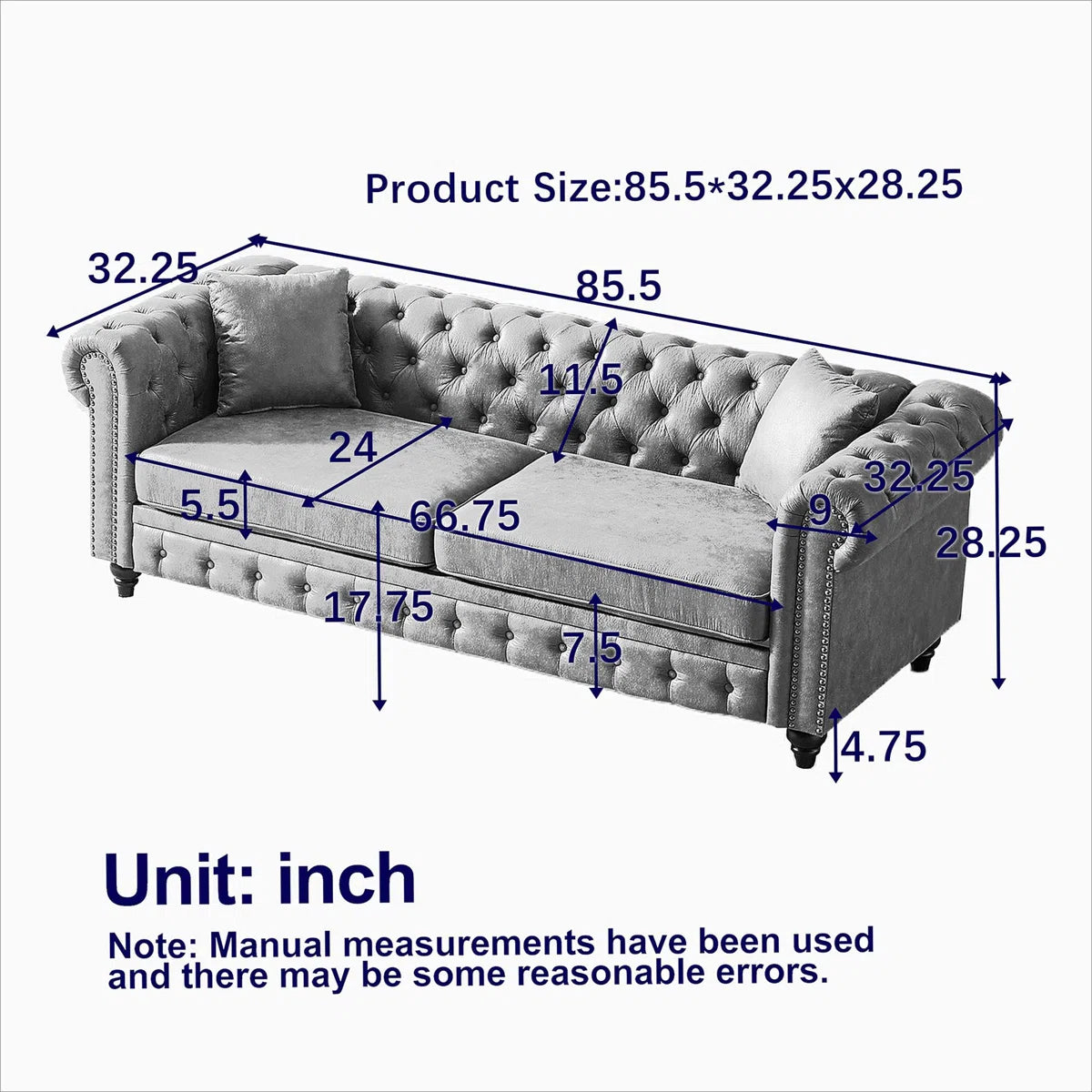 7 Seater Sofa Set: 3+3 Combo Modern Sofa with Solid Wood