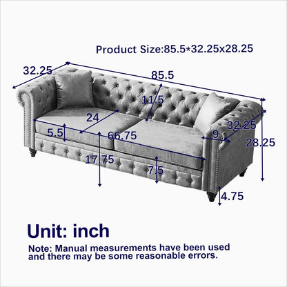 7 Seater Sofa Set: 3+3 Combo Modern Sofa with Solid Wood