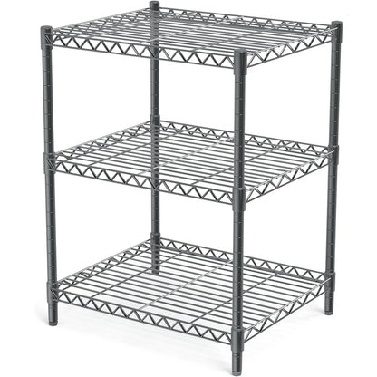 Kitchen Racks: 3-tiered grey storage racks and shelves made of sturdy steel for pantry shelves