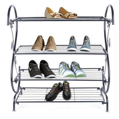 Shoe Rack: 4-Tier Metal Shoe Rack