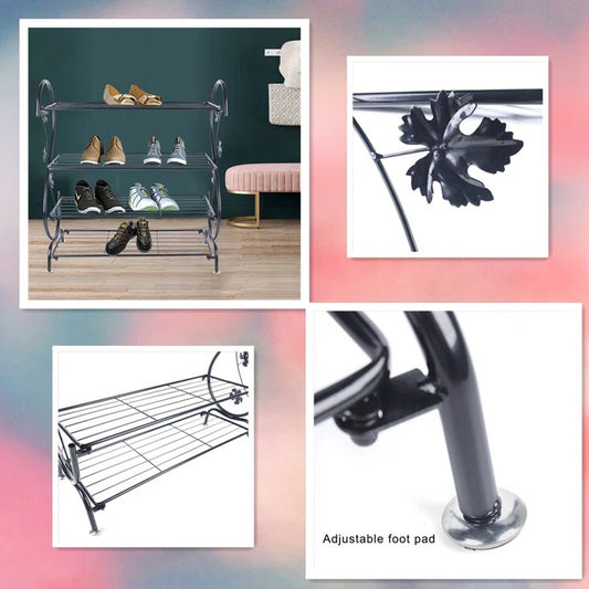 Shoe Rack: 4-Tier Metal Shoe Rack