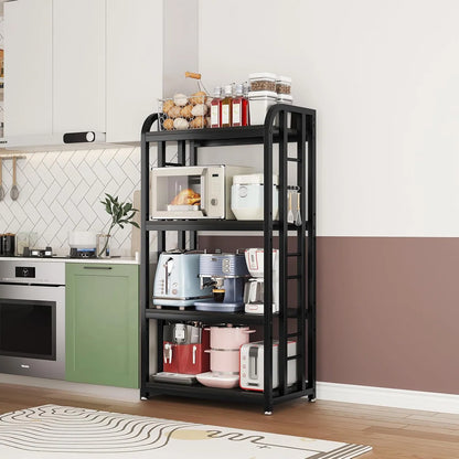 Kitchen Racks: 4-Tier Adjustable Shelves Microwave Stand, Sturdy Kitchen Microwave Storage Rack