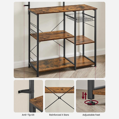 Microwave Stands: Freestanding Microwave Stand with Multi-Tier Storage – 4-Layer Kitchen Storage Rack