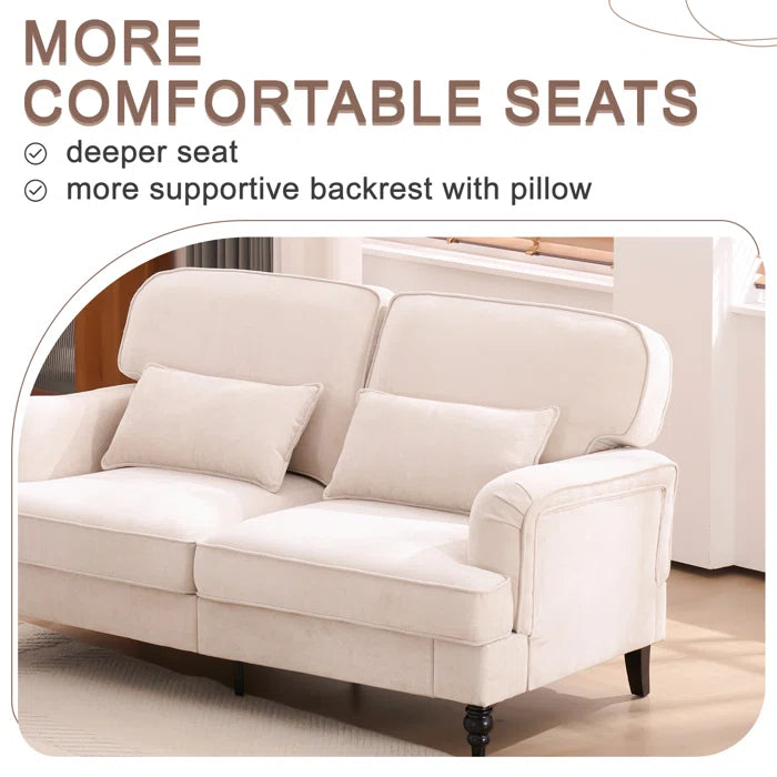 7 Seater Sofa Set: 4-Piece Modern Sectional Chenille Living Room Sofa Set