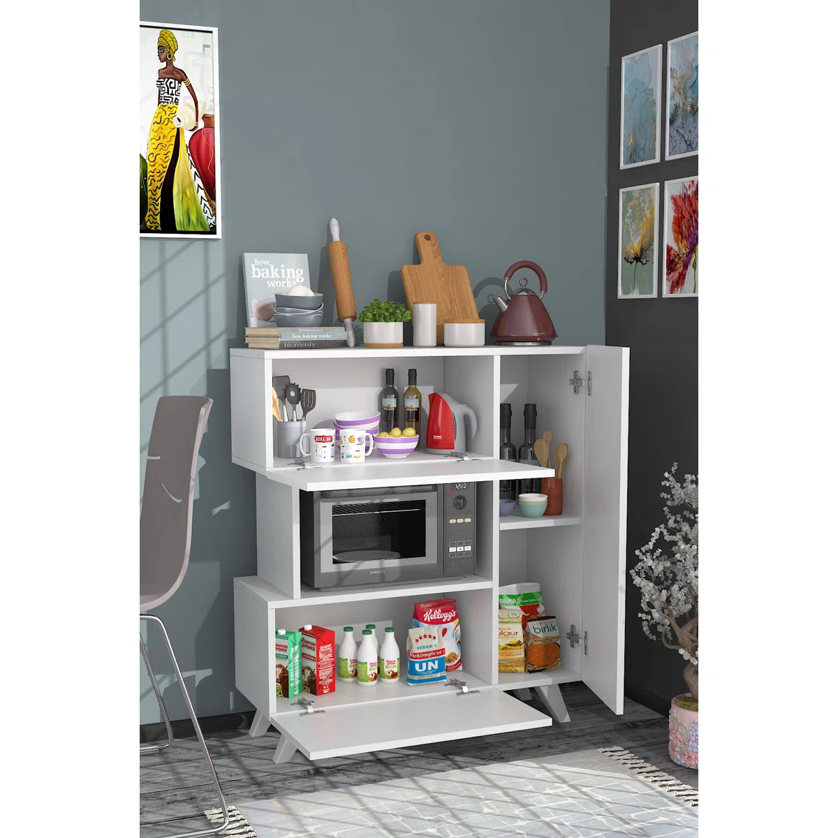 Microwave Stands: 40.2'' Kitchen Pantry Cabinet – Freestanding Microwave Cabinets