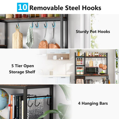 Kitchen Rack: 43.3'' Steel Standard Baker's Rack with Microwave Compatibility