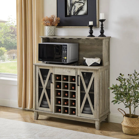 Microwave Stands: 44.6" Small Kitchen Pantry Cabinet with Drawers & Microwave Stand
