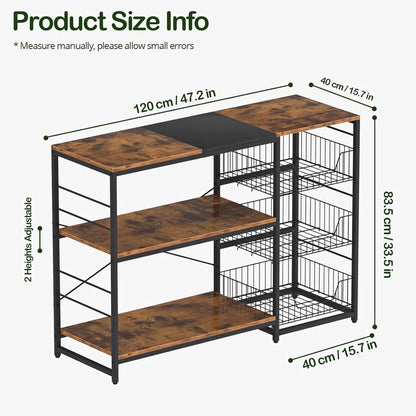 Kitchen Rack: 47.2'' Iron Standard Baker's Rack