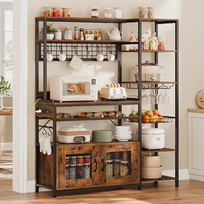 Kitchen Rack: 47.2'' Metal Baker's Rack with Microwave Compatibility