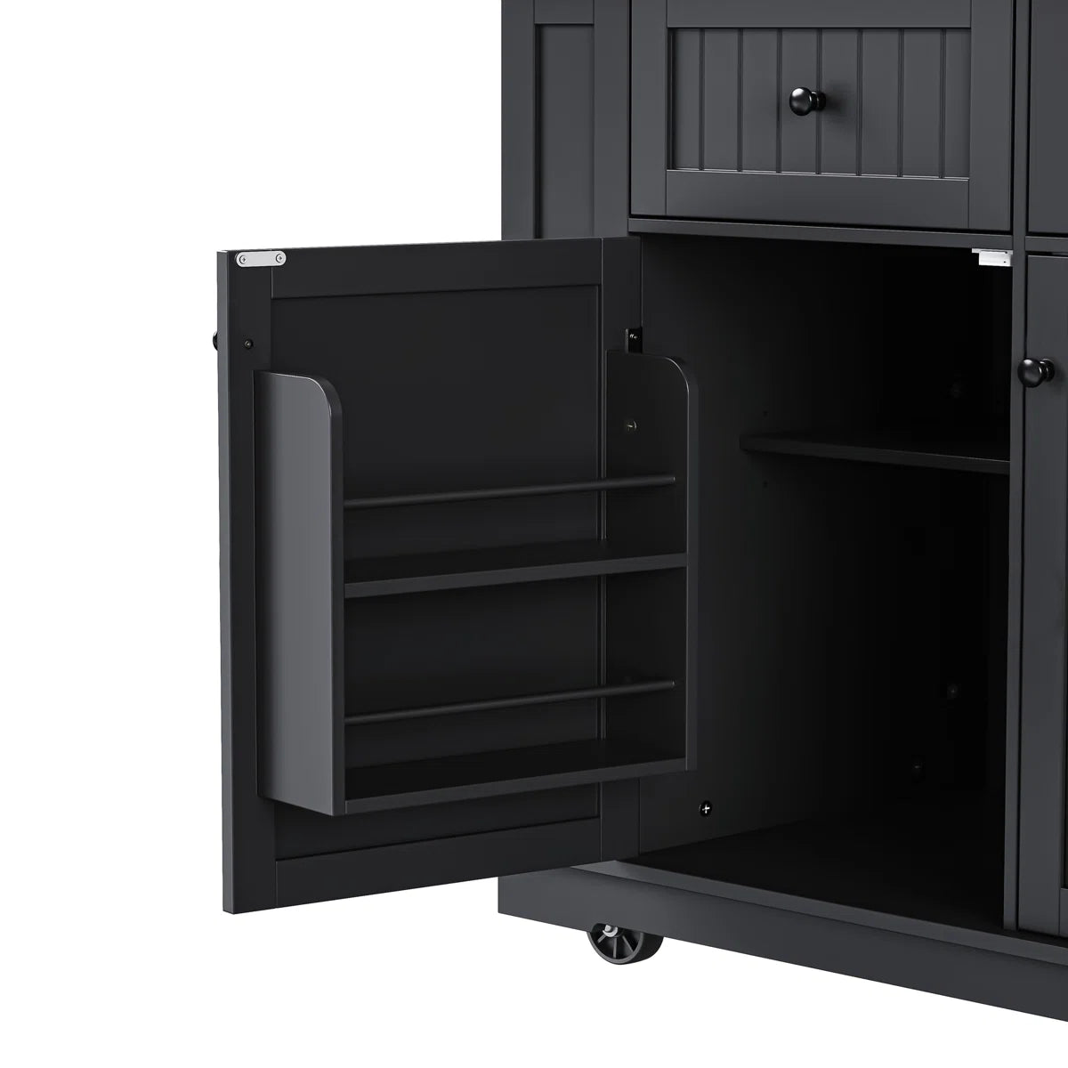 Kitchen Island Table Set with Drop Leaf, Power Outlet &amp; Storage – 48" Multi-Functional Unit