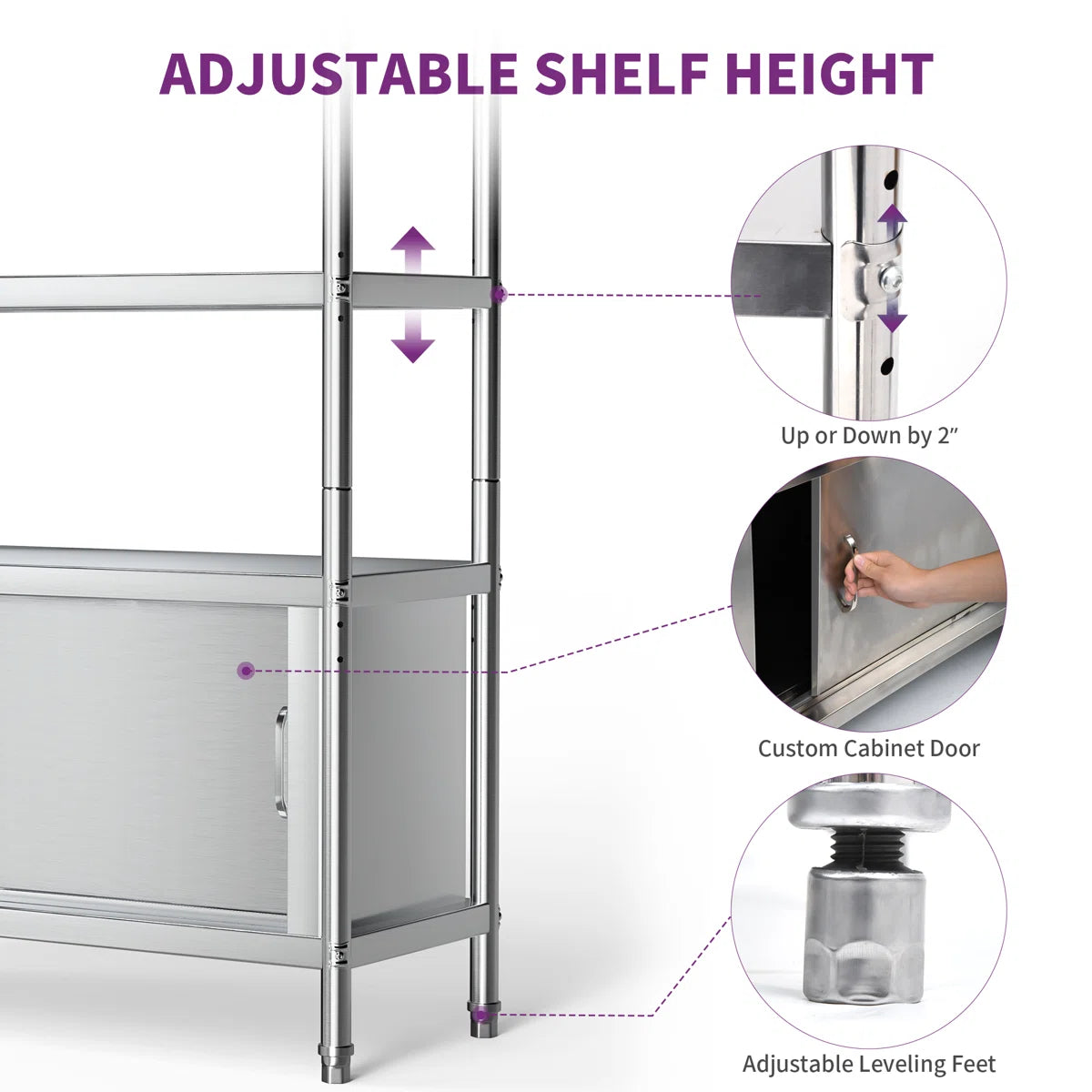 Kitchen Rack: 48'' W Stainless Steel Shelving Unit