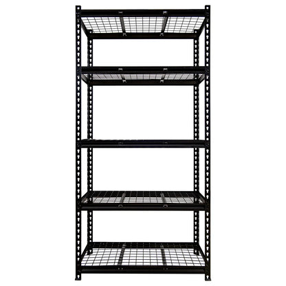 Kitchen Rack: 5-Tier Adjustable Black Metal Shelving Unit