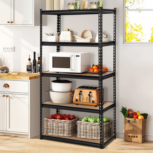 Kitchen Rack: 5-Tier Utility Shelves, Garage Storage Shelves, and Adjustable Storage Shelves
