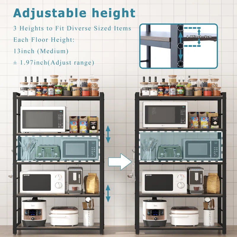Kitchen Racks: 5-Tier Kitchen Baker's Rack with Adjustable Features