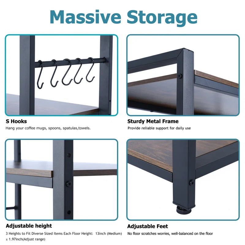 Kitchen Racks: 5-Tier Kitchen Baker's Rack with Adjustable Features