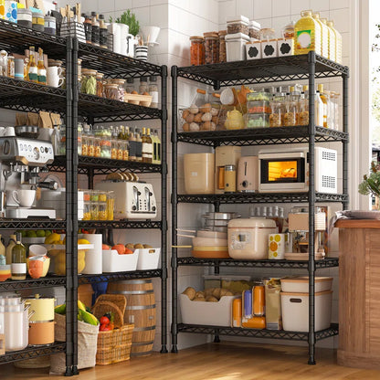 Kitchen Racks: Industrial 5-Tier Wire Shelf Rack for Kitchen Appliance and Pantry Storage