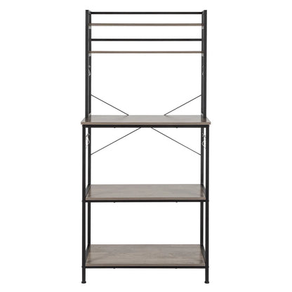 Kitchen Racks: 5-Tier Kitchen Bakers Rack With 10 S-Shaped Hooks, Industrial Microwave Oven Stand