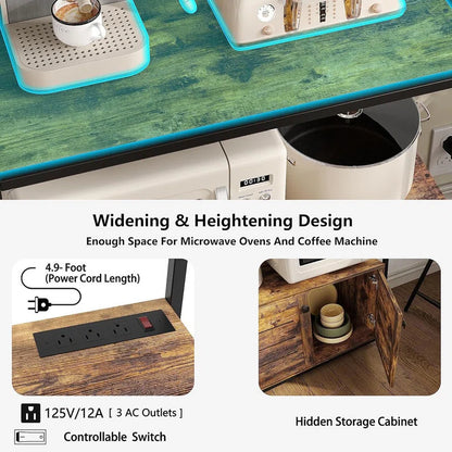 Microwave Stands: 5-Tier Kitchen Baker’s Rack with Power Outlet – Microwave Oven Stand with Storage Shelves