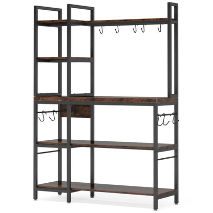Kitchen Rack: 5-tiers Kitchen Baker's Rack with Hooks