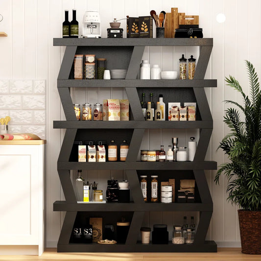 Kitchen Racks: 51.2 Inches Multi-purpose Wide 6-Layer Wooden Kitchen Rack