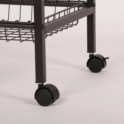 Kitchen Rack: 51.57'' H Five-Microwave Storage Rack with Wheels and Large Capacity