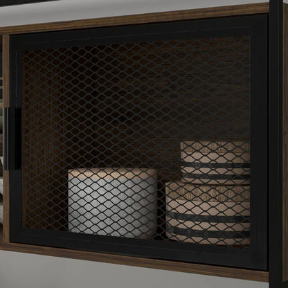 Kitchen Rack: 59'' Wide Steel Wood Kitchen Pantry Cabinet with 3 Drawers