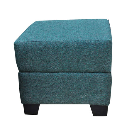5 Seater Sofa Set: 3+1+1 Seater Sofa Set With 2 Puffy (Green, Jute)