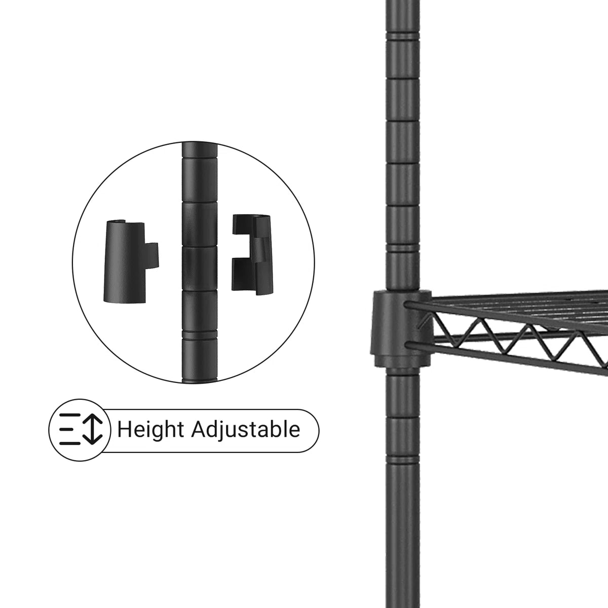 Kitchen Rack: 5 Tier Shelving Garage for Wires Heavy Duty Adjustable Garage Shelves for Shelving