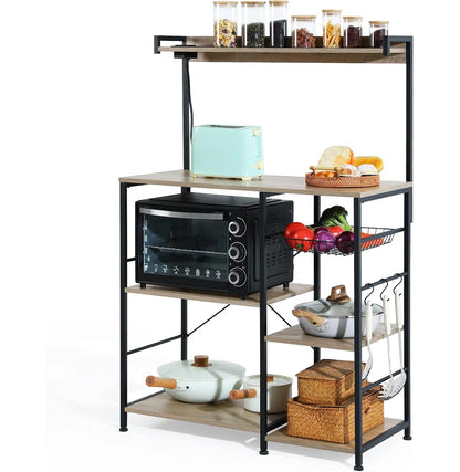 Kitchen Rack: 6-Tier Kitchen Baker's Rack With Built-In Power Outlet