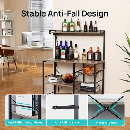 Kitchen Rack: 6-Tier Kitchen Baker's Rack With Built-In Power Outlet