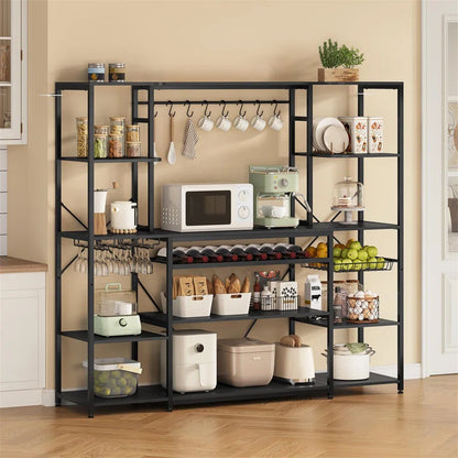 Kitchen Rack: 62.4'' Iron Baker's Rack with Power Outlet