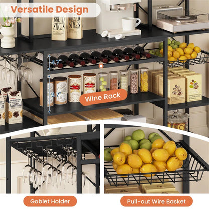 Kitchen Rack: 62.4'' Iron Baker's Rack with Power Outlet