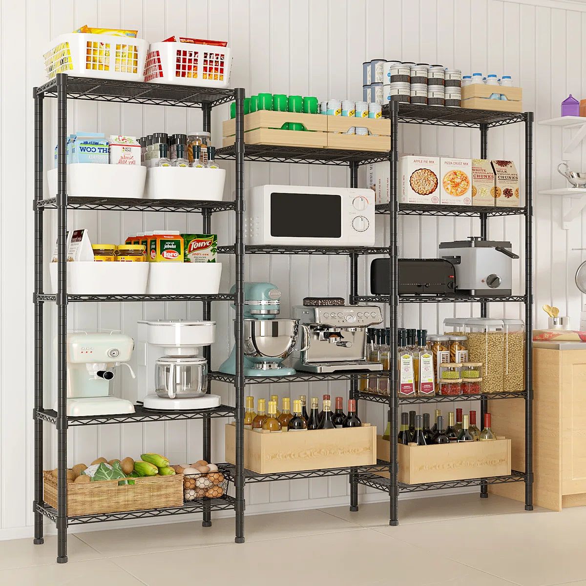 Kitchen Rack: 62.6'' W Metal Shelving Unit