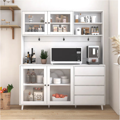 Microwave Stands:  63" Microwave Stands and Cabinets – Kitchen Hutch with large Storage